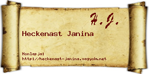Heckenast Janina névjegykártya